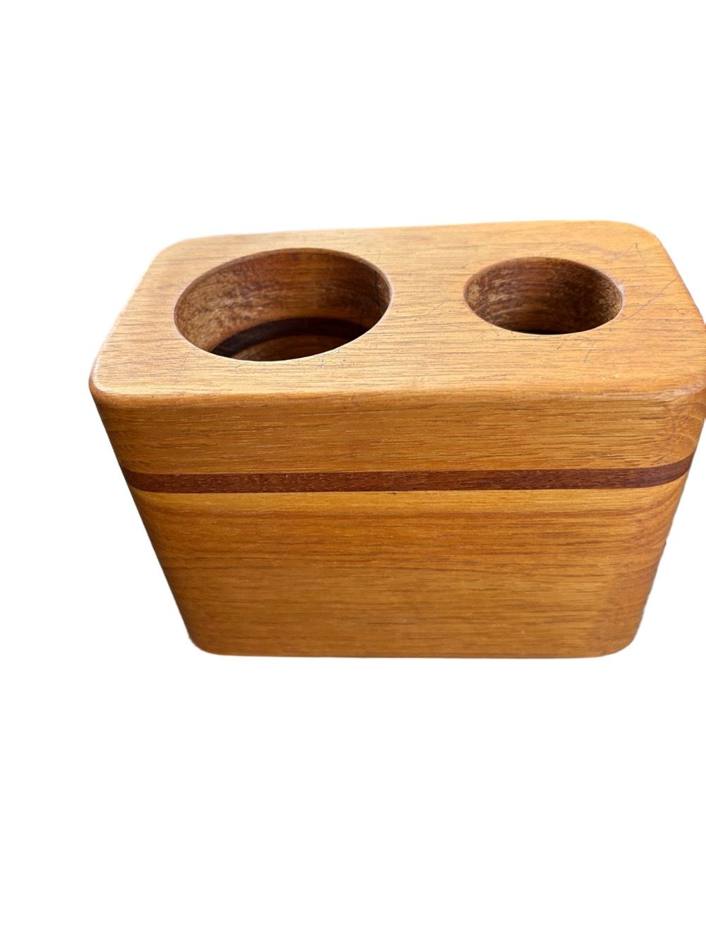 Vintage Laser Craft Wooden Pen And Pencil Holder .